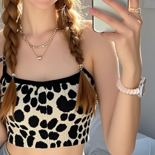 MORWLAT Elastic Stretchy Compatible with Apple Watch Bands Women - 2