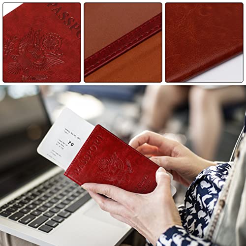 Image of TIGARI Passport Holder for Travel Women Men, Valentines Day Gifts PU Leather Wallet Cover Case Sleeve, Waterproof Protected Document Organizer, Vacation Plane Cruise Travel Essentials