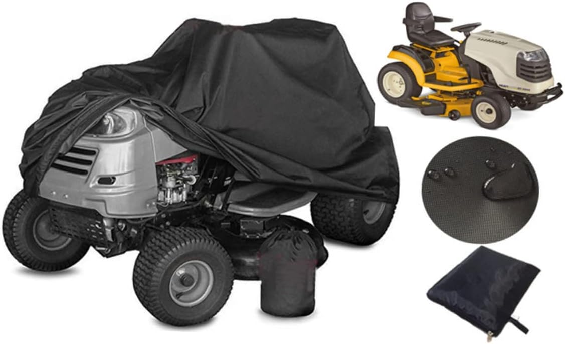 Grass Machine Cover Uv Wind Resistant Heavy Duty Outdoor Fits Lawn Mowers and Tractors Black for All Weather Use