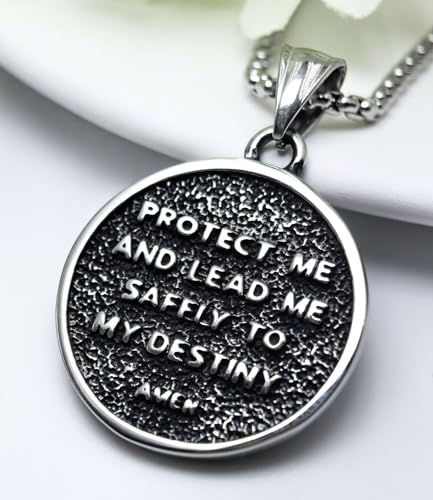 Wasee St Michael/St Christopher Medal Pendant Necklace for Men Religious Amulets Jewelry Gifts with 22"+2" Rolo Chain3