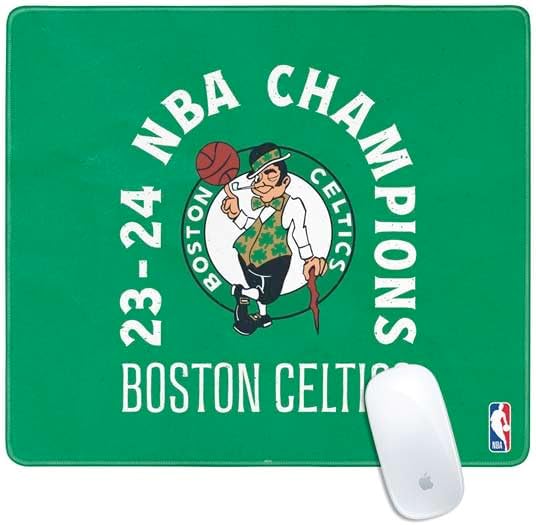 Skinit Extra Large Gaming Mouse Pad - Officially Licensed 2024 NBA Champions Boston Celtics Design with Stitched Edges, Waterproof, Non-Slip Rubber Base, Desk Mat for Keyboard & Mouse