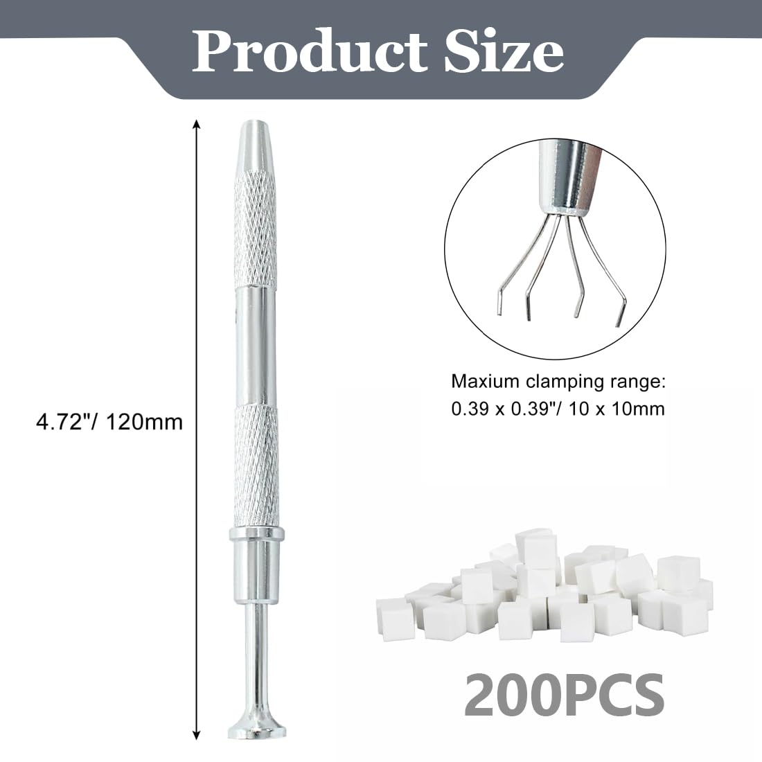 YUZNA 200 Spugne per Nail Art, Accessori per Nail Art, Pennello Ombre, con 1PCS Pinza Pennello per Sponge, Applicatore Fai Da Te(Bianco)