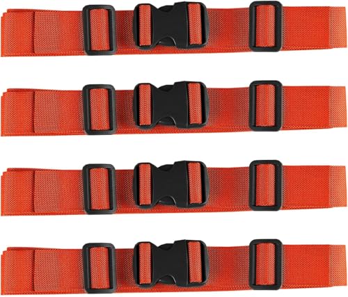 Image of MAGARROW 2 inch Utility Luggage Straps with Buckle Adjustable, 4-Pack (Orange, 2 in x 5.4 ft)