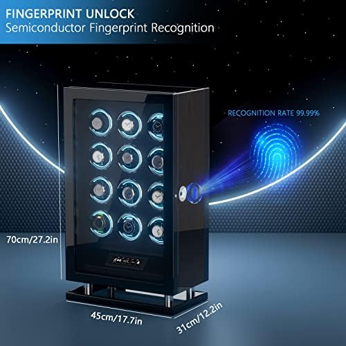 DUKWIN Watch Winder Fingerprint Lock Automatic Watch Winders for 8/9/12