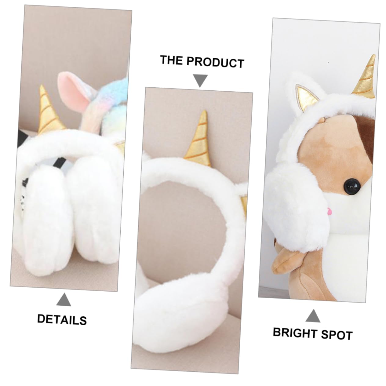 TOVINANNA Luxury Unicorn Ear Protection Bag Plush Earmuffs for Winter Comfortable Ear Warmer for Adults Boys and Girls