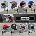 SANGMO 6 Pack 180° Motorcycle Helmet Holder Wall Mount, Rotation Metal Helmet Rack, Helmet Holder Bike with 2 Hooks Helmet Hanger for Motorcycle Bike Coats, Caps, Baseballs, Rugby Helmet (Black)