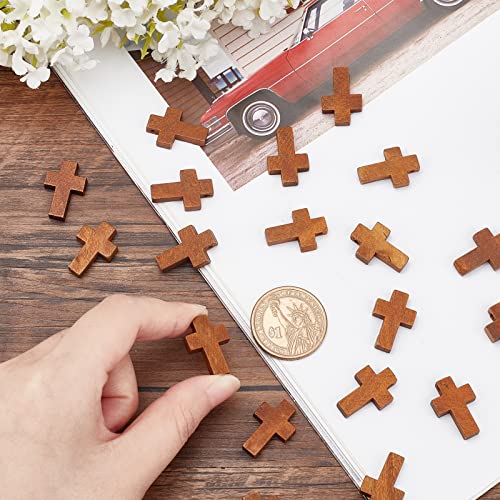 SUNNYCLUE 100Pcs Easter Wooden Crosses Bulk Wood Cross Pendants Natural Wooden Small Cross Charms Pendants for Party Favors Necklace Jewelry Making DIY Craft Handmade Accessories - Image 3