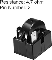 Vista 2 de uxcell 2 unids 4.7 Ohm 2 Pin Refrigerador Start Relay para Compresor Negro