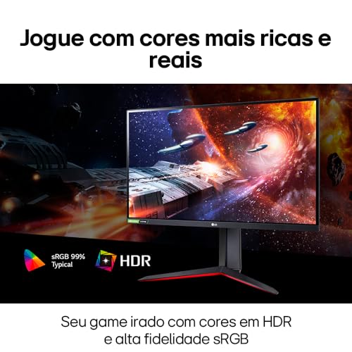 Monitor Gamer LG 24' Full HD 144Hz 1ms Inclinação Preto 24GN60R glide