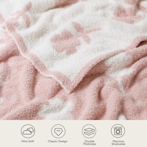 Snuggle Sac Twin Size Bedding Blanket, Pink Flower Throw Blanket for Couch, Microfiber Fluffy Warm Cozy Fuzzy Soft Reversible Blankets, Pink, 60x80 inches - image 6