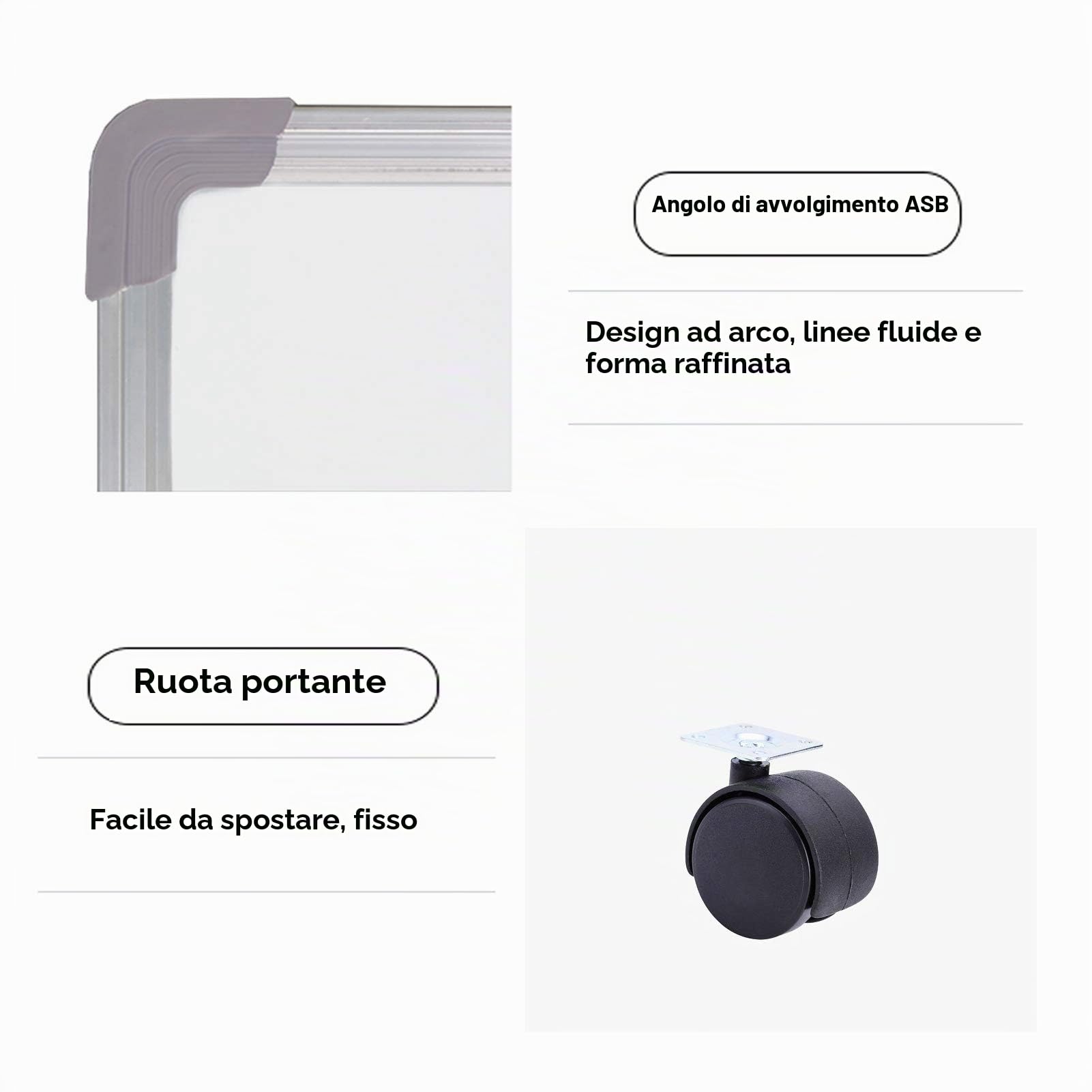Lavagna Bianca bifacciale Mobile per la creazione di Musica con Pentagramma, Lavagna cancellabile a Secco, Angolo Regolabile in Altezza per la Scuola Domestica (90X120CM)