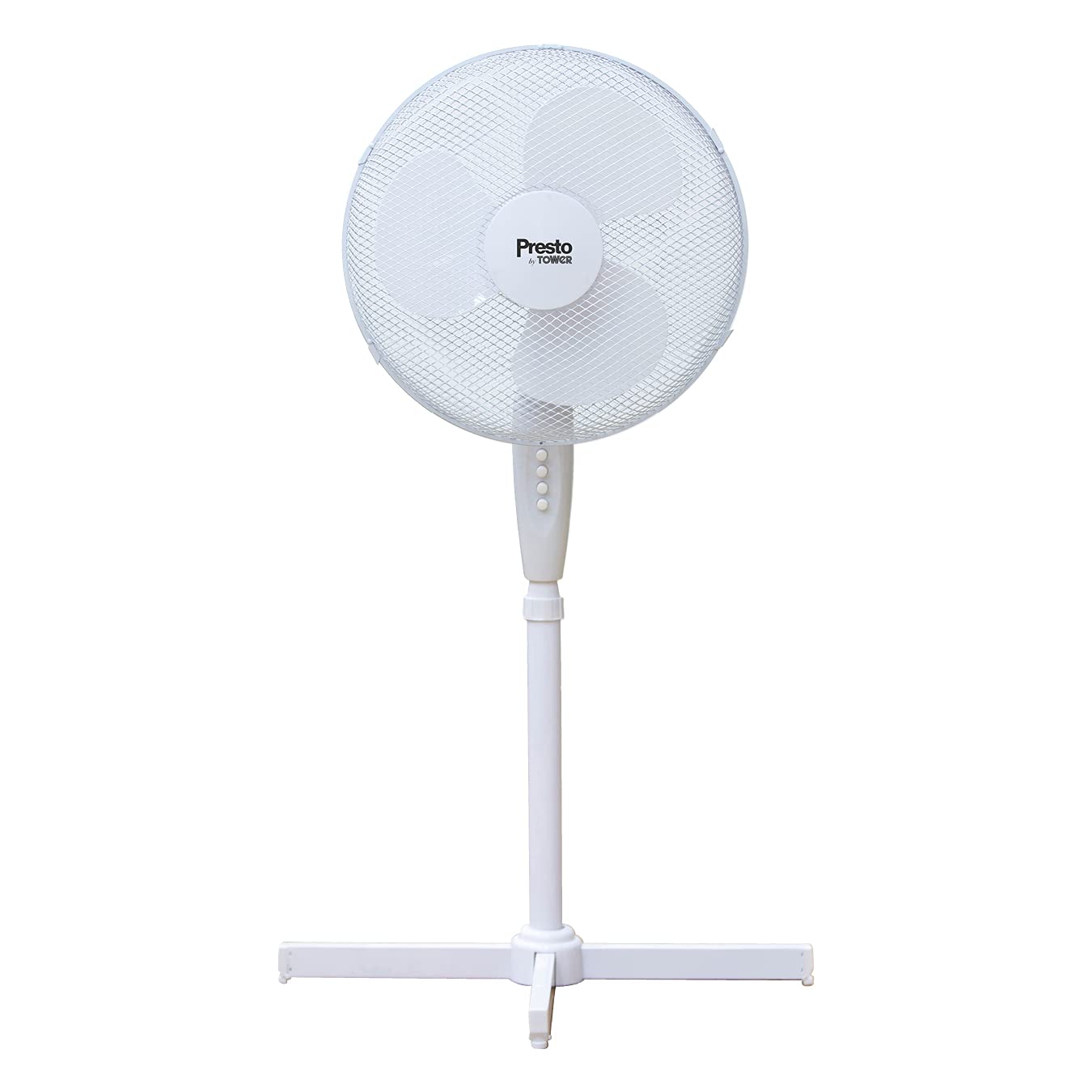 Tower White Presto By 16 Inch Pedestal Fan With 3 Speeds, Adjustable Height, Oscillation, 40W, Pt633000