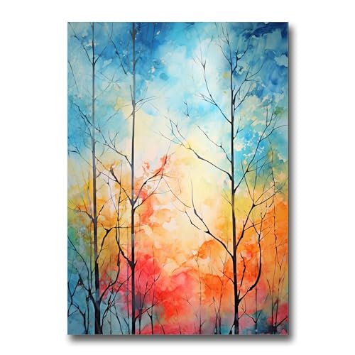 Golden Tranquility, Captivating Forest Sunset, Poster Print Embracing Autumn's Beauty
