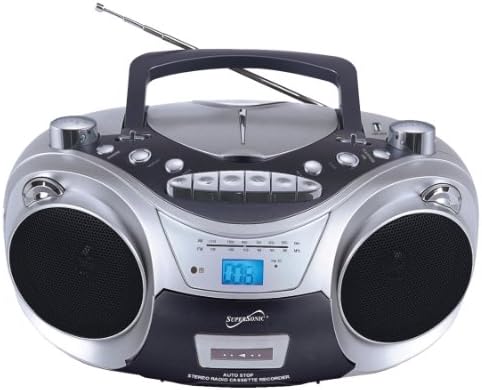 Supersonic SC-709 Portable MP3/CD Player with Cassette Recorder, AM/FM Radio & USB Input