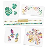 TROPICAL BRIGHTS VARIETY SET Flash Tattoos set of 25 assorted tropical inspired premium waterproof...