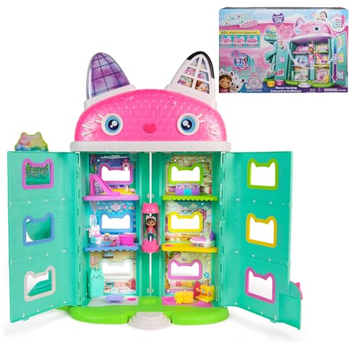 Gabby's Dollhouse: The Movie, Meow-Mazing Interactive Dollhouse, 7 Rooms, LCD Screen Eyes, Figures, Sound FX, Kids Toys for Girls & Boys Ages 3 and Up