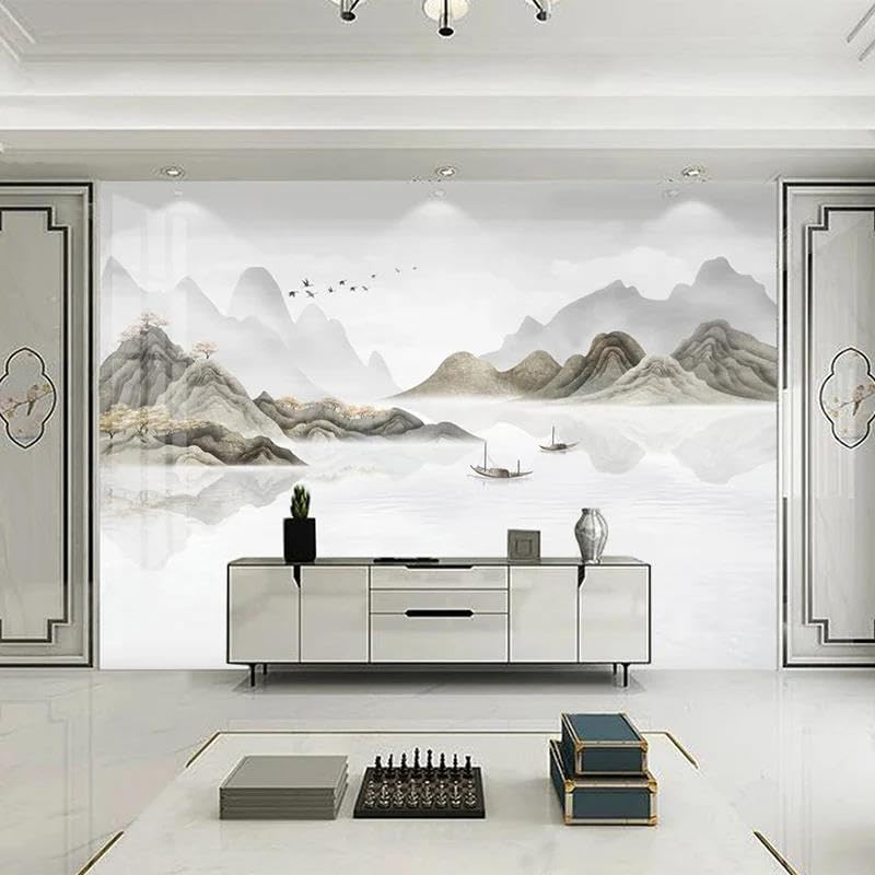 Papier peint panoramique 3D style chinois pour salon et chambre