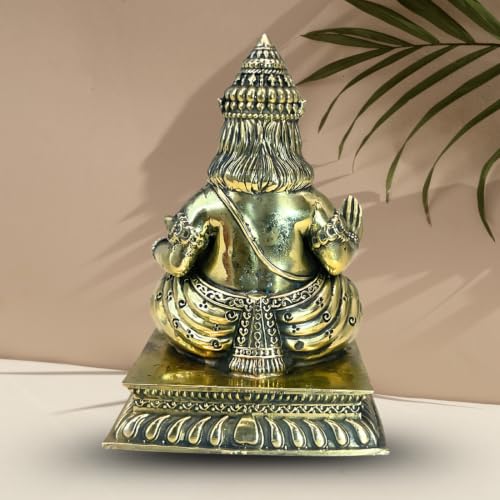 Image of Brass Dhan Kuber Idol, Vastu Remedy for Wealth & Prosperity (4 Inch, 215 g)