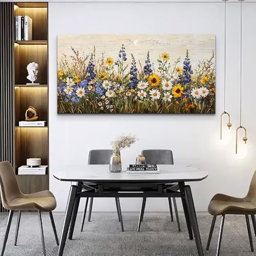 ERQINHUA Farmhouse Wall Decor For Living Room Large Canvas Wall Art For Bedroom Office Decorations Boho Wall Paintings Flowers Watercolour Pictures Printing Artwork Ready To Hang Home Decor 30"X60"