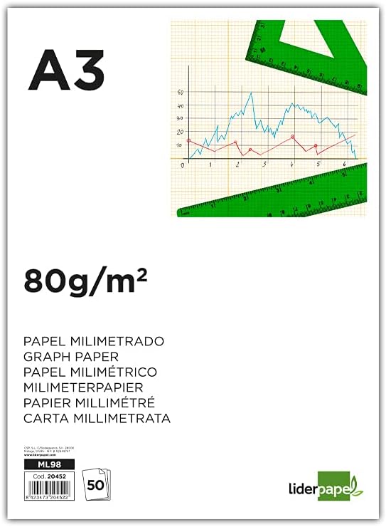 liderpapel ml98 – Notepad Graph Paper Gummed