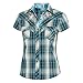 Produktbild Westernwear-Shop Stars & Stripes Damen Westernbluse Josie Edition Damen Westernhemd Westernkleidung Westernshirt Westernoberteil Westernoutfit für Frauen (X-Large) Blau