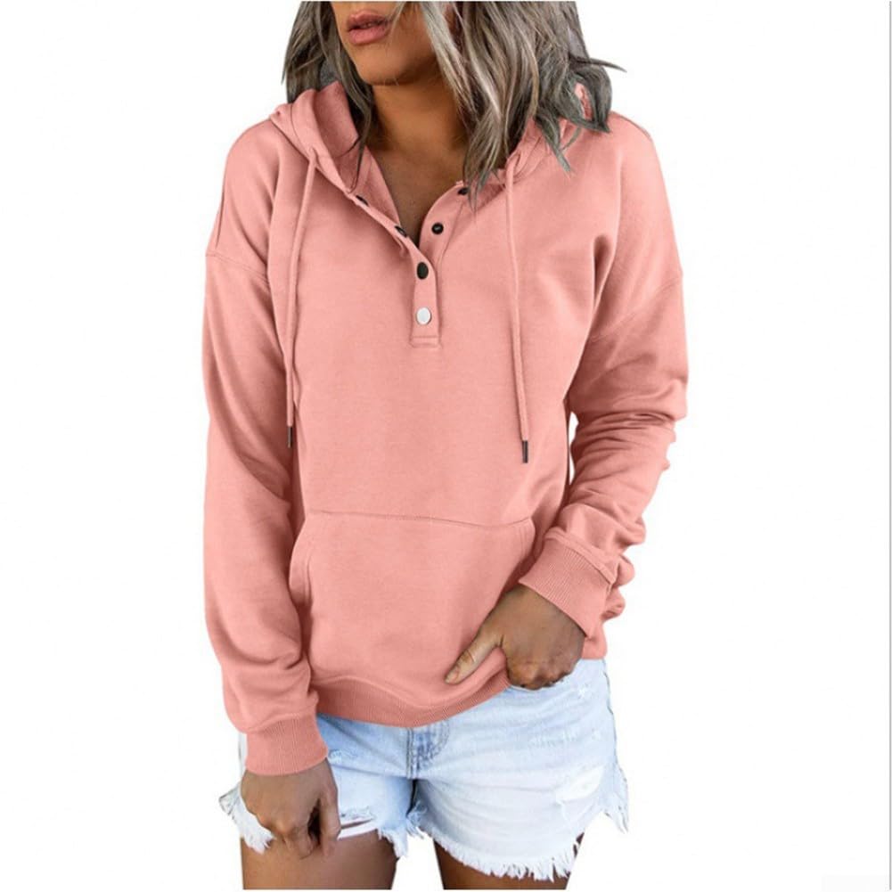Sudadera con Capucha para mujer, Algodón para suave, Talla M(Pink XL)