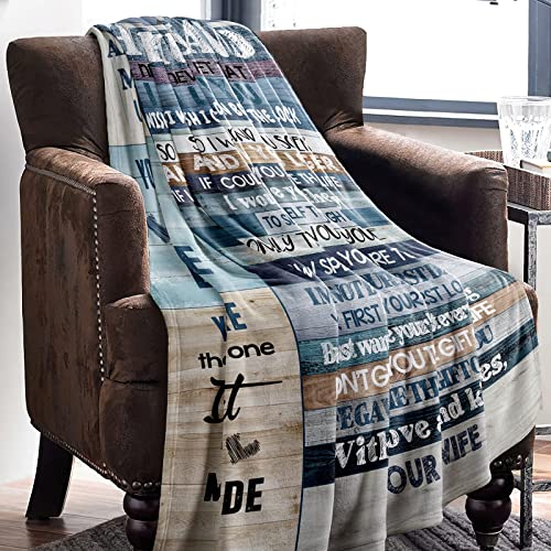 Anniversary Romantic Gifts For Him, Birthday Gifts For Husband From Wife, To My Husband Personalized Gifts For Men Ultra-Soft Throw Blanket, Wedding Father's Day Husband Gift (60 X 50 In) #TOP2