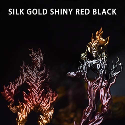 Image of 3D Printer Filament, Silk Gold Shiny Red Black PLA, 1.75mm + /- 0.02mm, 1kg /2.2lbs