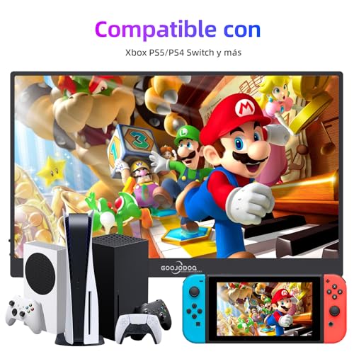 Bettdow Monitor Portatil 15,6'', FHD 1080P Monitor Portátil Conectado Com USB C Dupla/HDMI, IPS Ex