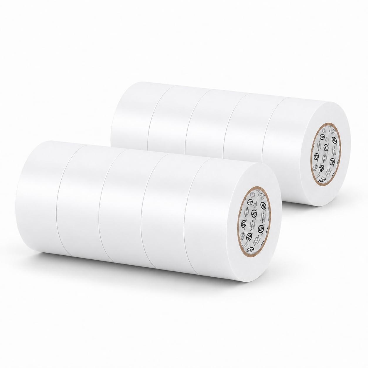 GGR Supplies EL-766AW White General Purpose Electrical Tape, 1.5 Inch x 66 Feet, 7 Mil PVC, UL/CSA Listed Core, 600V Flame-Retardant Insulation for Wire Splicing, Bundling &amp; Color Coding, Pack of 10
