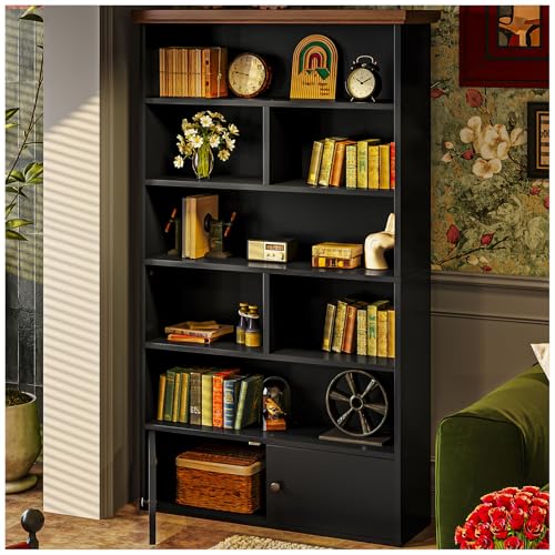 Opiniones de Libreros Walmart disponible en línea. 41 Simple Wisdom Librero,Librero Organizador Espacio de Almacenamiento de Siete Capas,Mueble Organizador Con Dos Armarios,85*29*164CM Librero es Adecuado Para Muebles Para Recamara y...