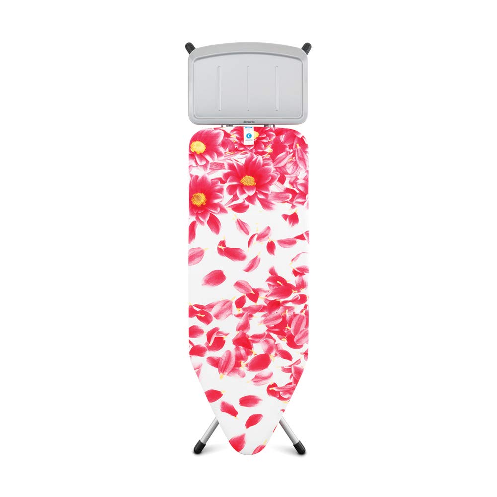 Brabantia Ironing Board with Solid Steam Unit Holder, Size C, Wide - Pink Santini Cover