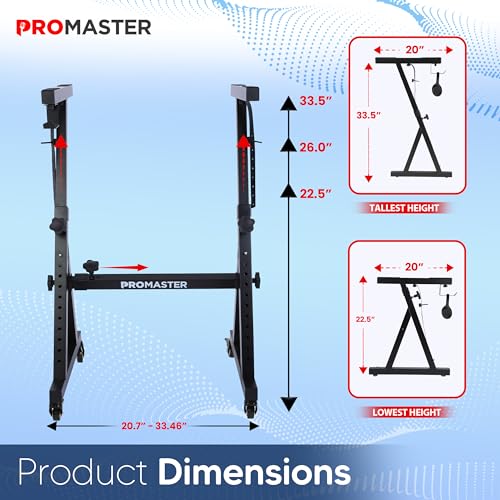 ThePromaster Z-Design Keyboard Stand - 20-34 Inches Adjustable, Portable, Universal, Foam-Padded Arms, Designed Z Style, Digital Music Piano Keyboard Stand - Black - Thumbnail 4