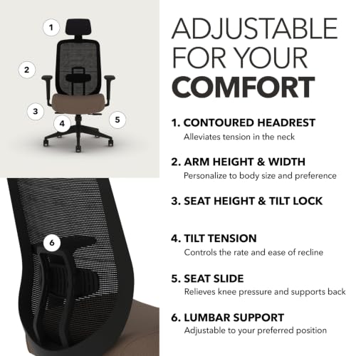 Image of HON Altern Ergonomic Office Chair, Office Desk Computer Chair, Bark
