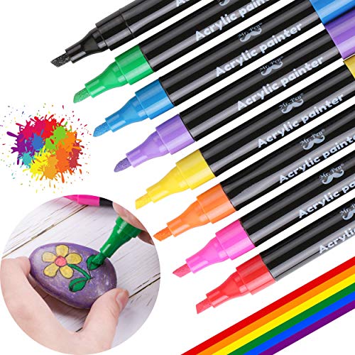Mr. Pen- Acrylic Paint Marker Pens, 8 Colors, Acrylic Paint Pens for Rocks Painting, Glass, Wood, Ceramic, Fabric, Canvas, Mugs, Scrapbooking, Rock Painting Pens, Rock Art, Glass Painting Supplies.