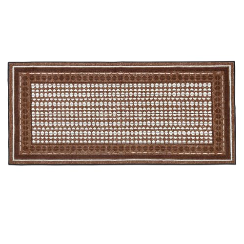 Image of Welspun Premium Runner for Hall, Bedroom & Living Room | Geometric Design | Anti Skid | Fold Mark Resistance | Multipurpose | Machine Tufted | (2 x 5 ft, Brown)