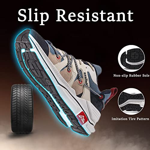 Zlolo Men's Walking Shoes Chunky Sneakers Casual Dad Trainers Fashion Workout Gym Tennis Running Shoes For Men Blue 10 #TOP2