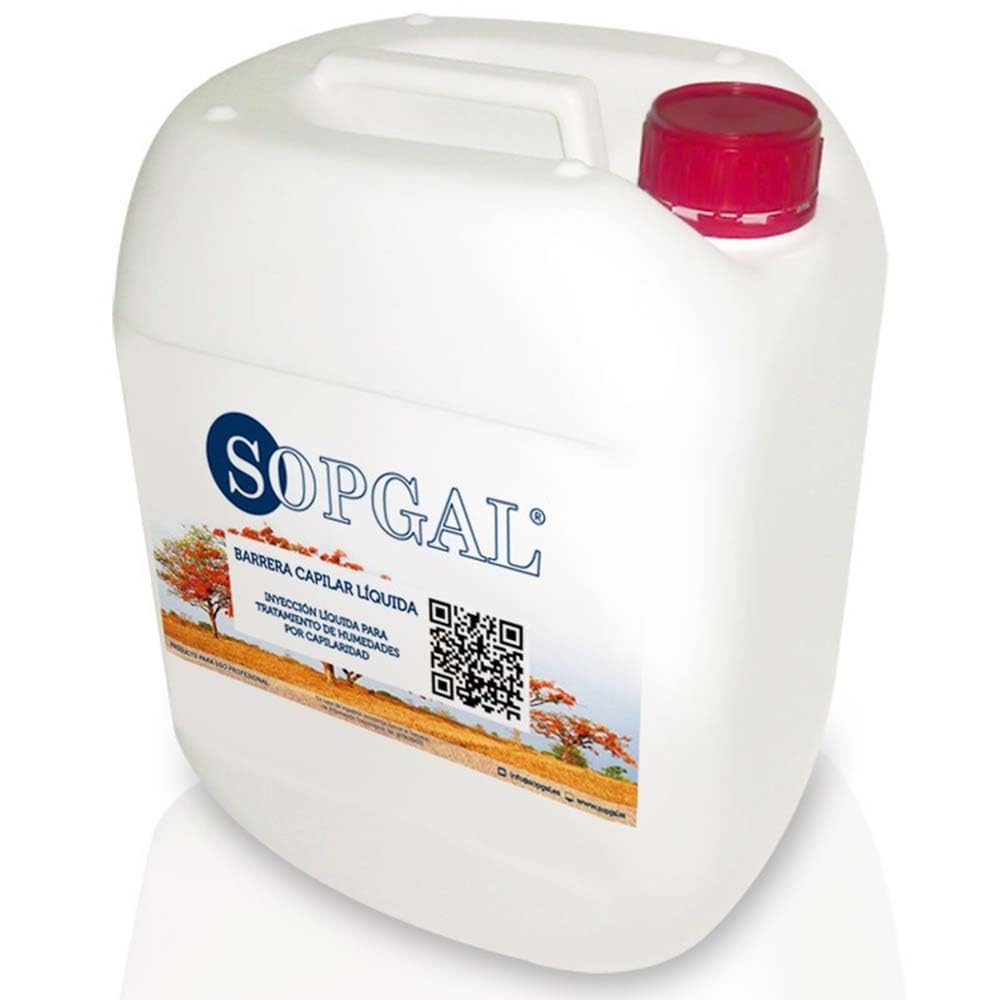 Inyección Líquida para Humedades por Capilaridad (5L) - frena las humedades por capilaridad ascendente en paredes y muros, creando una barrera impermeable - Sopgal