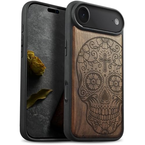 Coque Bois iPhone 17 Air Magsafe Boîtier Noyer Gravé