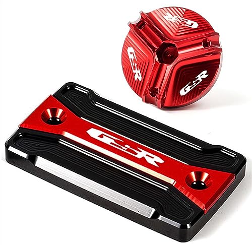 ZeNaha オートバイのドレンプラグエンジンオイルフィラーキャップフロントブレーキフルードリザーバーカバースズキGSR 750 400 600 GSR750 GSR400 GSR600に対応 (Color : A Set-Red, Size : A)
