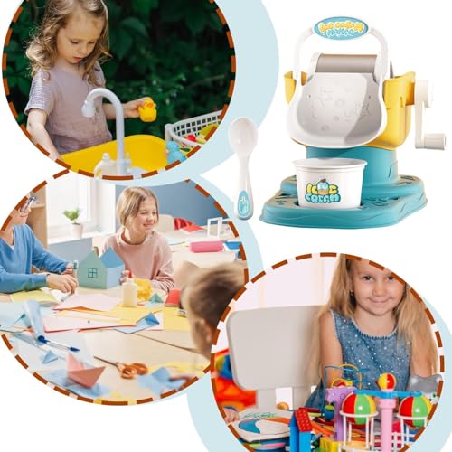 Eismaschine– Eismaschine, Softeismaschine | -Joghurt-Hersteller, gebrauchsfertig, leicht zu reinigen, manuelle Eismaschine für Kinder, Eismaschine für Kinder, Softeismaschine – Bild 5
