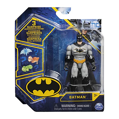Dc Comics Batman 4-Inch Action Figure With 3 Mystery Accessories, For Kids Aged 3 And Up #TOP1