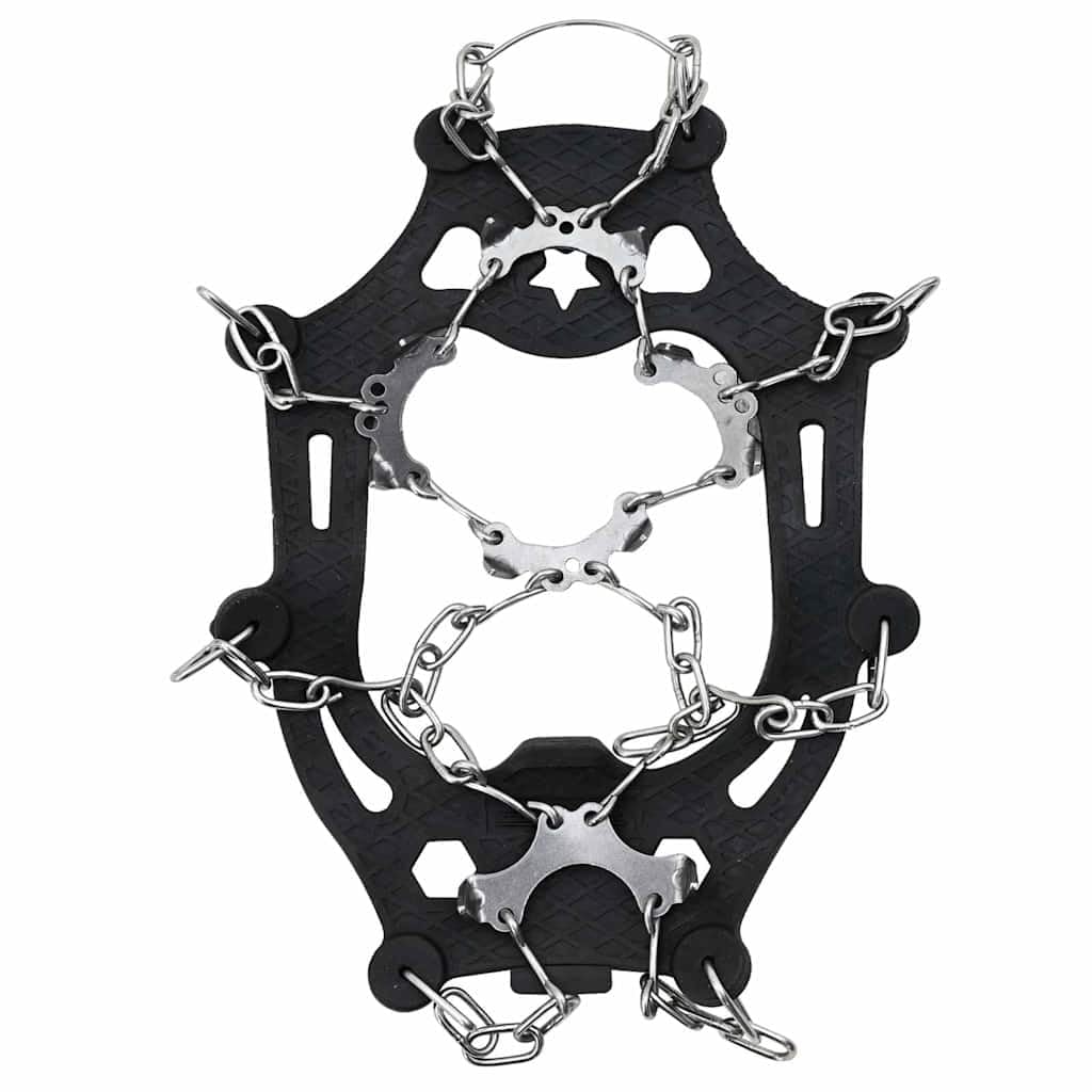 Crampons pour Chaussures en Acier Inoxydable Orange Taille L avec Dents, Fixation réglable, légers et résistants pour randonnée Hiver, Trek, Marche Nordique