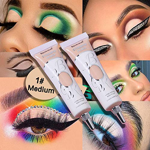 LOKFAR 2 Pack Matte Eyeshadow Primer for Oily Llids Medium Eyeshadow No Crease Eye Makeup Eye Primer Base Waterproof & Smudge-proof & Long Lasting Cream Liquid Eye-shadow for All Shadows (15 ml)