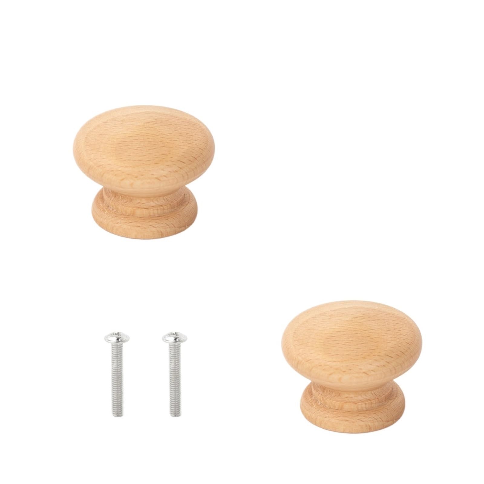 SNGUOQ 5PCS Wood Knobs Wooden Round Knob and Pull Furniture Door Handles for Cabinet Wardrobe Drawer Cupboard for Cabinet Drawer Shoes(Type 1)