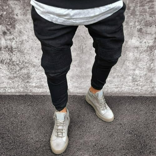 Jeans Pants Trouser Denim Street Trendy Tight Legged Water Washed Casual Commuter for Men2
