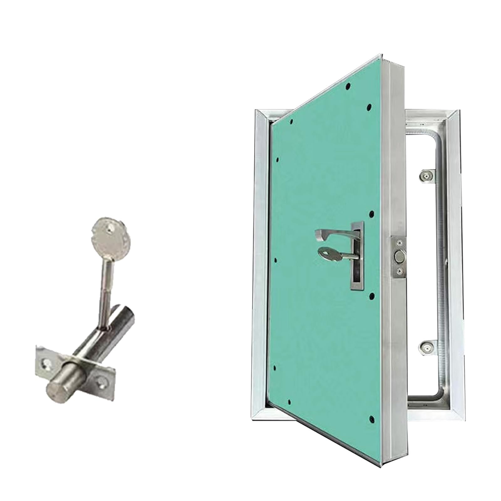 Puerta de acceso de aluminio personalizada para HVAC, panel invisible de escotilla de techo con mango seguro y bloqueo, acceso discreto a hidrantes de incendios para hospitales y gimnasios (710 x 1420