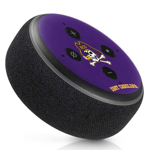 Skinit Decal Audio Skin Compatible with Amazon Echo Dot 3 - Officially Licensed East Carolina University ECU Pirates Logo Design