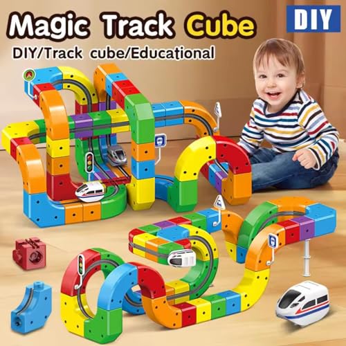 Image of Mashes Toy Train Set with Real Smoke, and LED Lights| Battery-Operated Railway Set | Train Set with DIY Railway Tracks for Kids 3+ | Educational Gift for Kids | Made in India (Magnetic Train 130 Pcs)