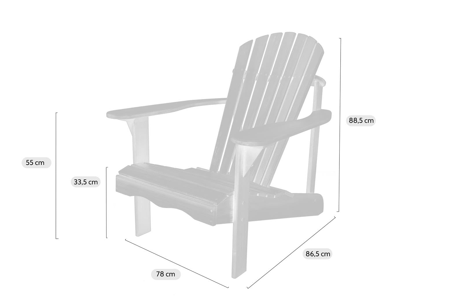 MaximaVida Adirondack Gartenstuhl + Fußstütze Toronto, geölt - aus exklusivem Taliwood